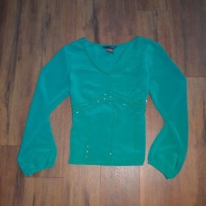 Emerald green beaded top